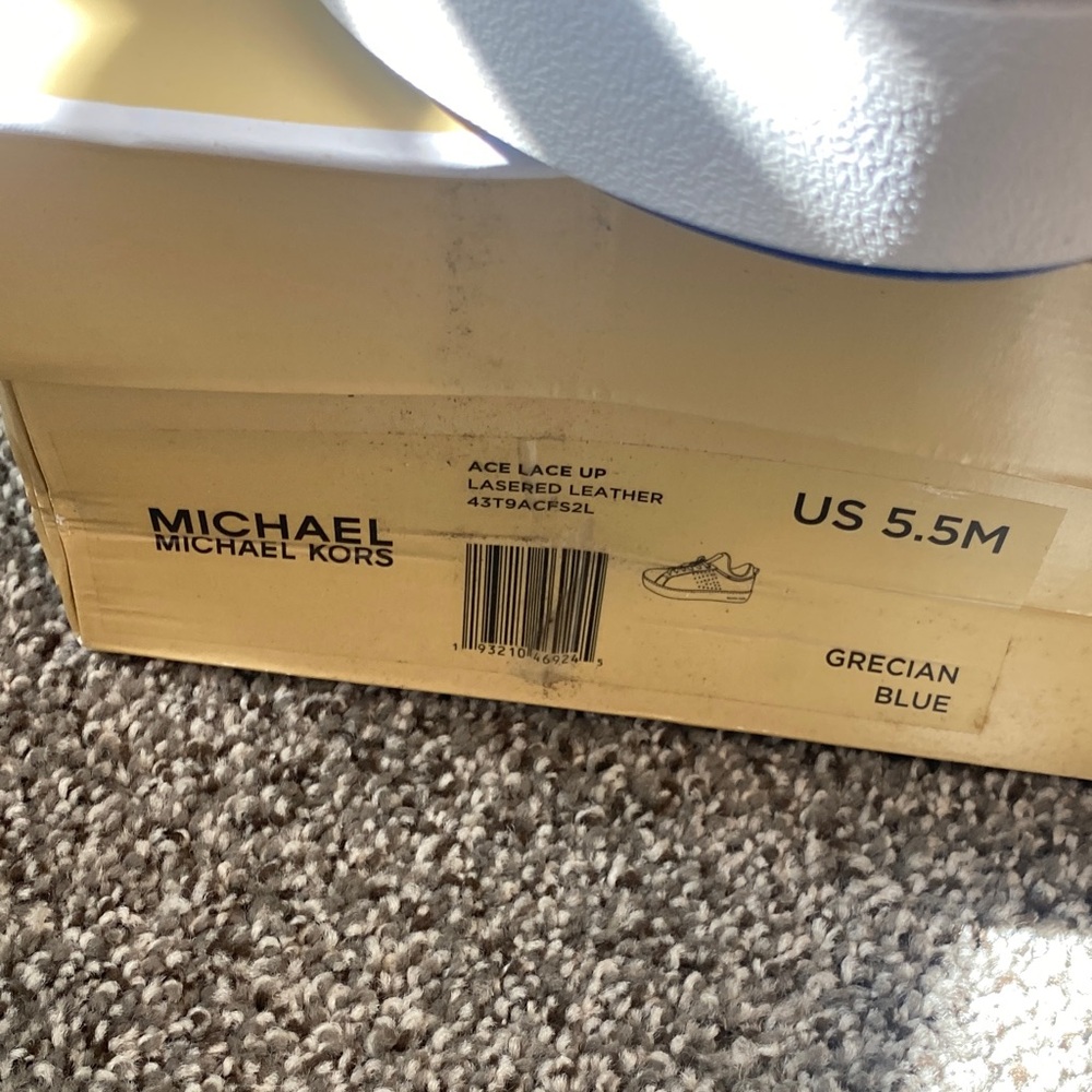 Michael Kors White and Blue Women's Sneakers - Picture 6 of 8